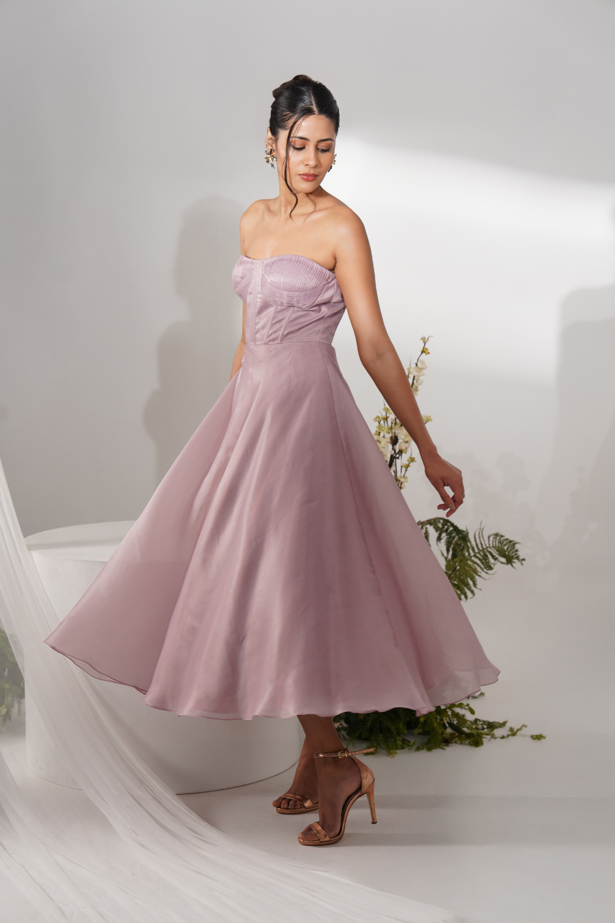 Dusky Rose Midi Dress