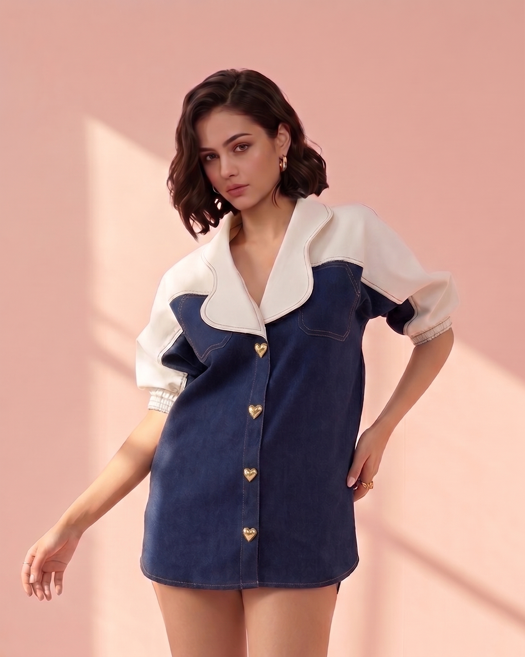 Denim kimono shirt