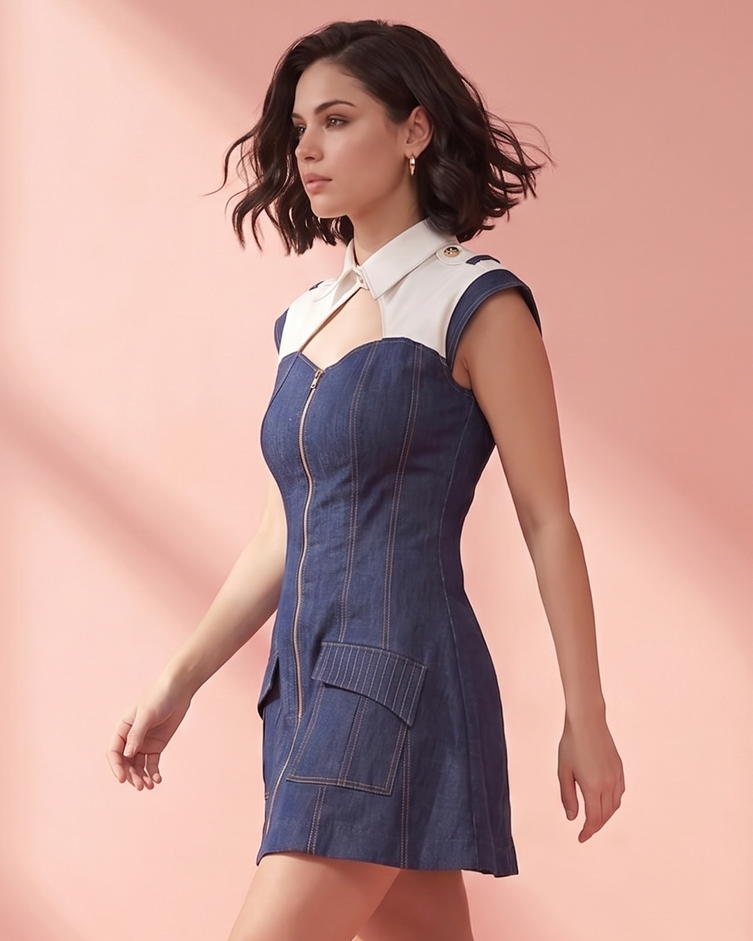 White collar dress