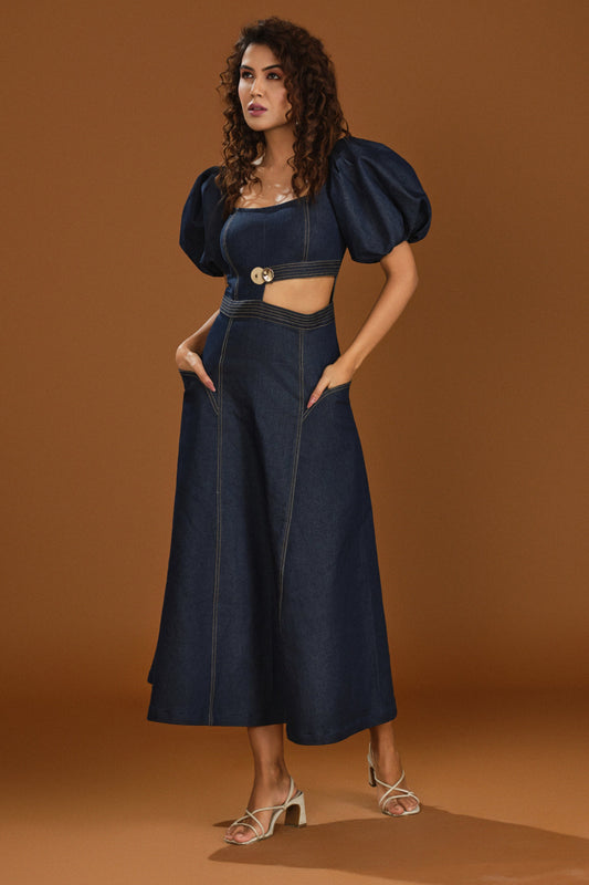 Puff and chic Denim dress