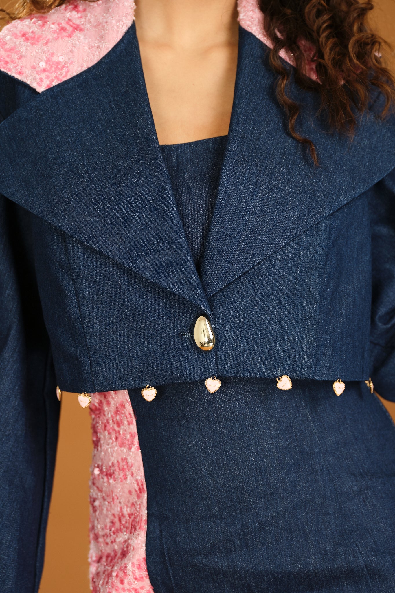 Tweed collar blazer