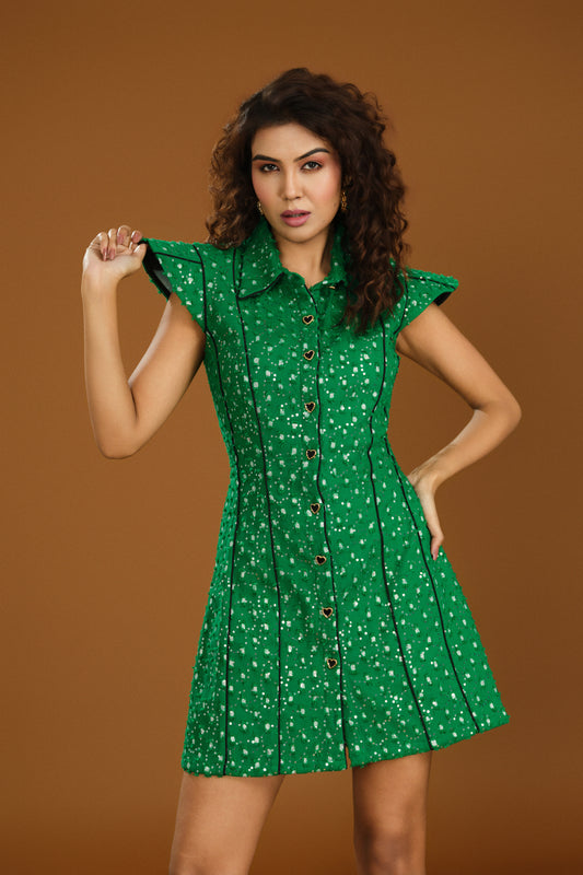 Back cut out Emerald dress
