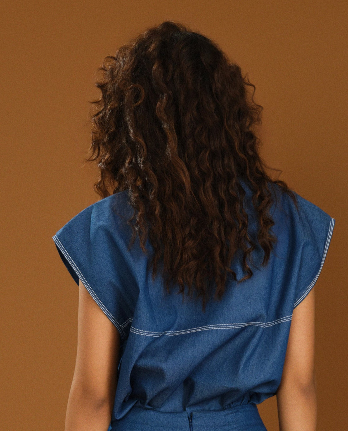 Top stitched Denim Shirt