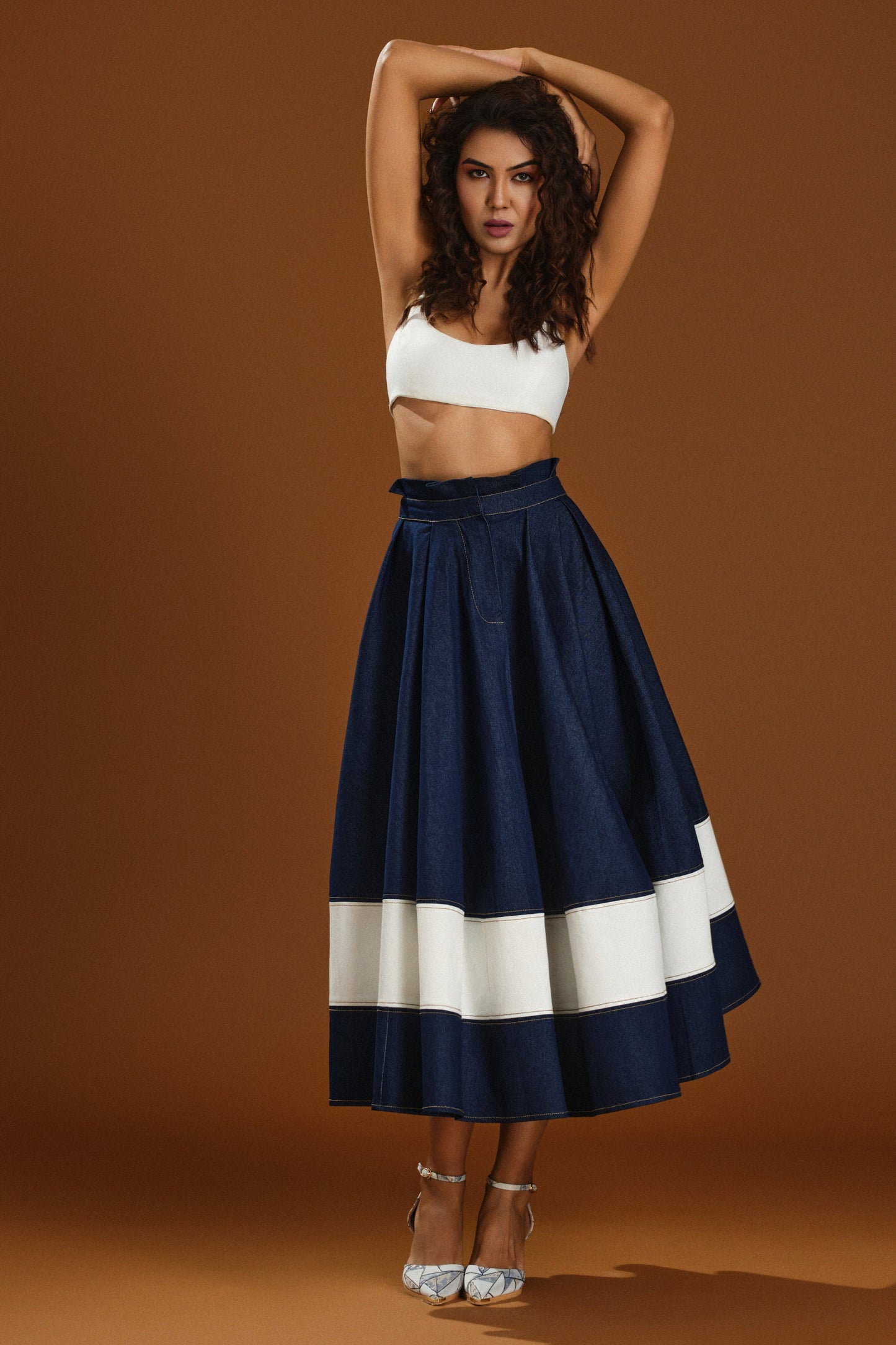Dual tone Flare skirt