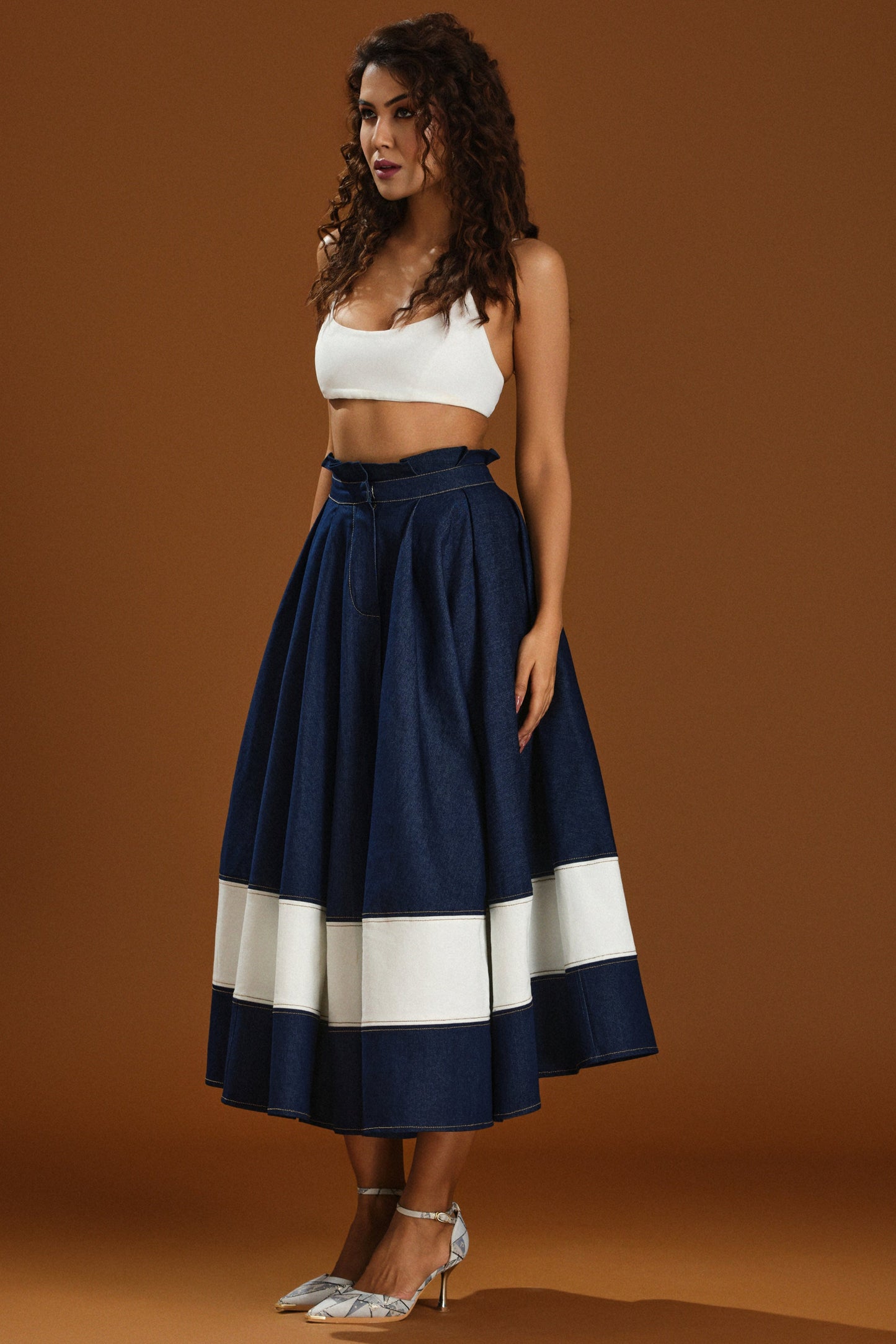 Dual tone Flare skirt