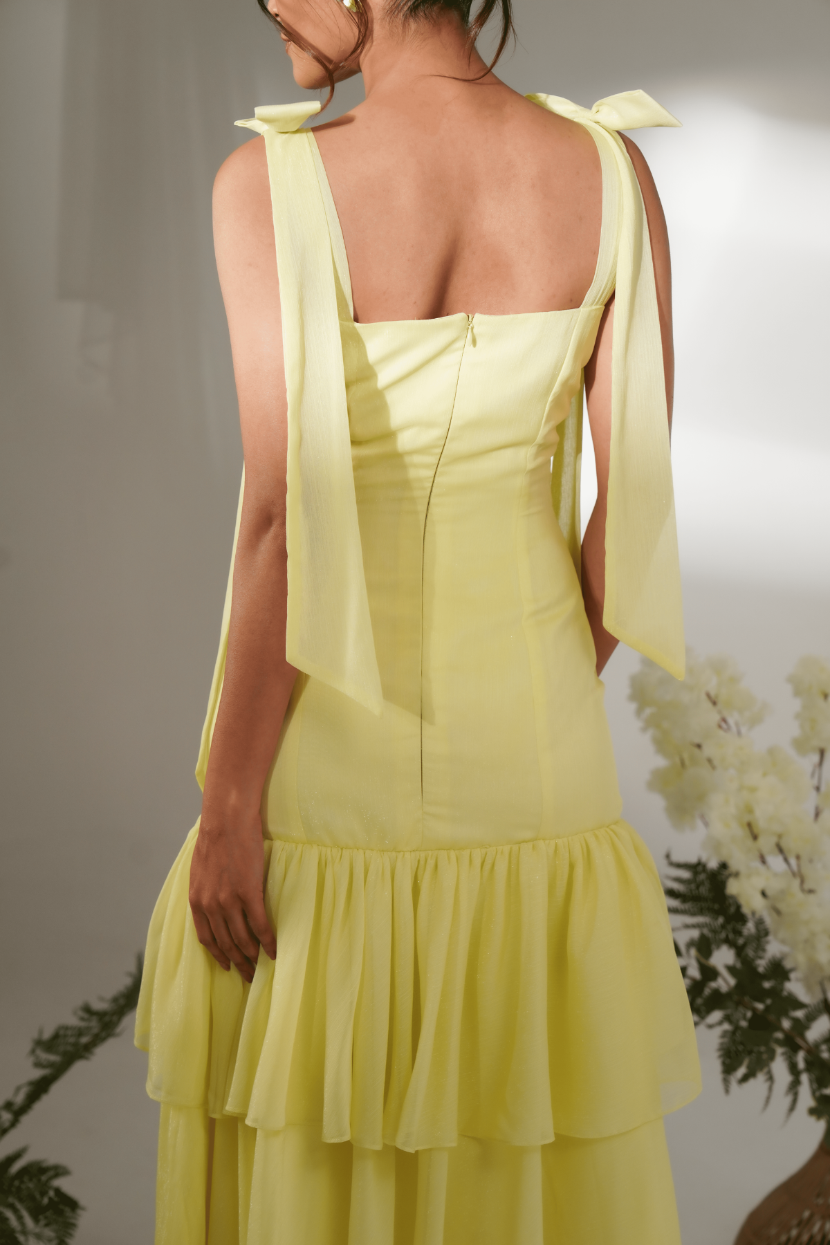 Lemon layer Midi Dress