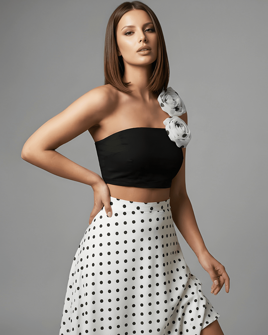 Noir Bloom crop top